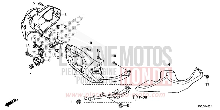 PANNEAU INFERIEUR (NC750XD) de NC750X DCT GLINT WAVE BLUE METALLIC (B197) 2019